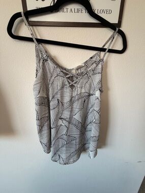 Sienna Sky Black & White Leaf-Print Spaghetti Strap Cami